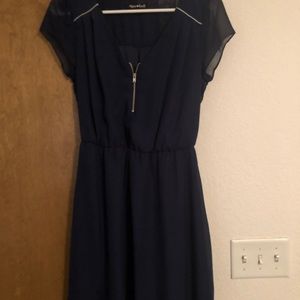 Mid Thigh Navy Blue Dress